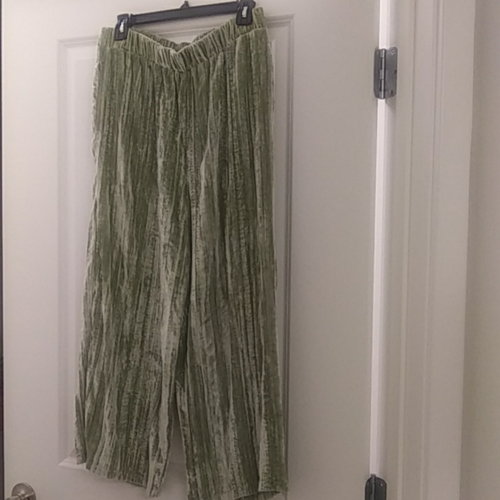 Zara crush velour Capri pants